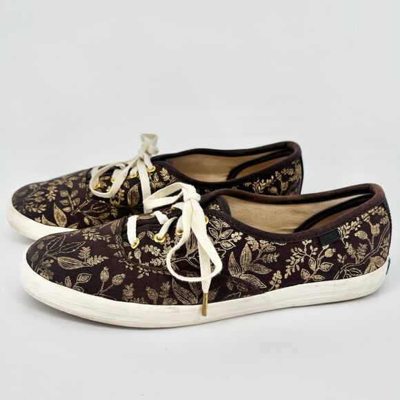 Keds X Rifle Paper Co Metallic Queen Anne Low Top Sneakers Size 7 - Picture 6 of 9